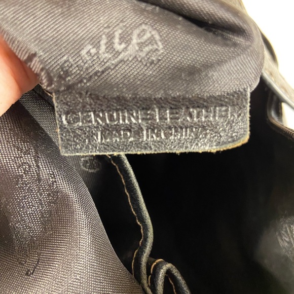 Fossil Black Genuine Leather Shoulder Bag Hobo Purse Zip Top - Picture 12 of 13